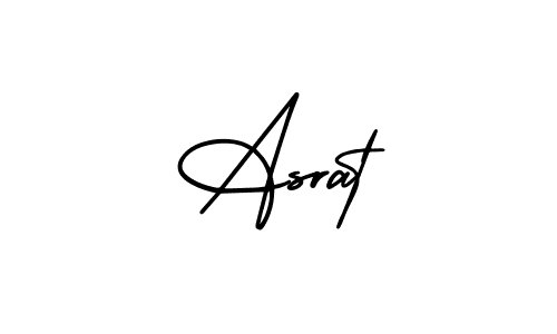 How to make Asrat name signature. Use AmerikaSignatureDemo-Regular style for creating short signs online. This is the latest handwritten sign. Asrat signature style 3 images and pictures png