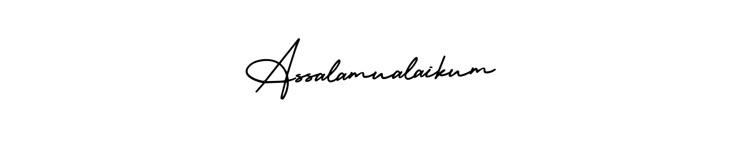 How to make Assalamualaikum signature? AmerikaSignatureDemo-Regular is a professional autograph style. Create handwritten signature for Assalamualaikum name. Assalamualaikum signature style 3 images and pictures png