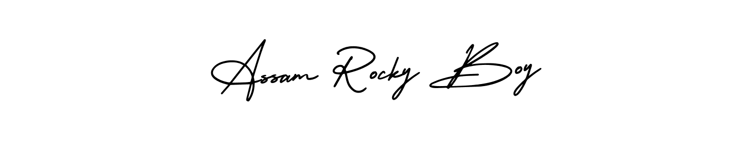 Make a short Assam Rocky Boy signature style. Manage your documents anywhere anytime using AmerikaSignatureDemo-Regular. Create and add eSignatures, submit forms, share and send files easily. Assam Rocky Boy signature style 3 images and pictures png