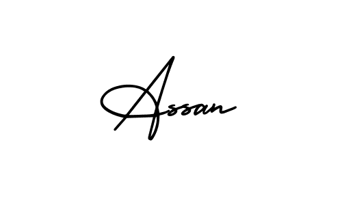 You should practise on your own different ways (AmerikaSignatureDemo-Regular) to write your name (Assan) in signature. don't let someone else do it for you. Assan signature style 3 images and pictures png