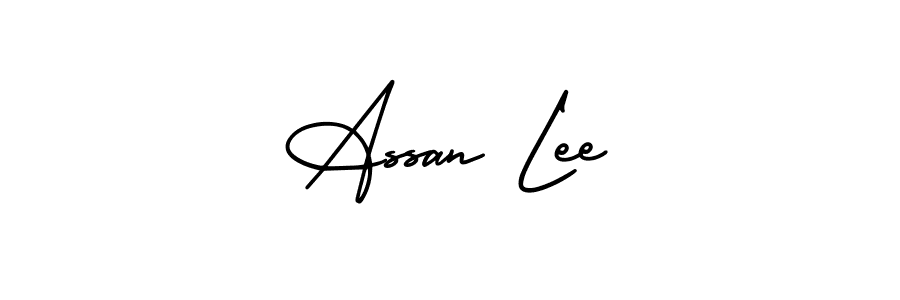 AmerikaSignatureDemo-Regular is a professional signature style that is perfect for those who want to add a touch of class to their signature. It is also a great choice for those who want to make their signature more unique. Get Assan Lee name to fancy signature for free. Assan Lee signature style 3 images and pictures png