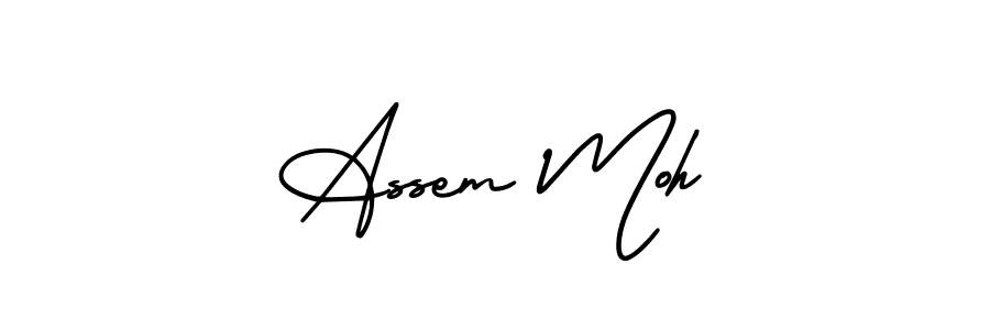 Similarly AmerikaSignatureDemo-Regular is the best handwritten signature design. Signature creator online .You can use it as an online autograph creator for name Assem Moh. Assem Moh signature style 3 images and pictures png