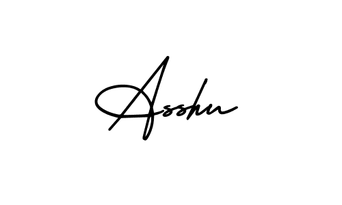 The best way (AmerikaSignatureDemo-Regular) to make a short signature is to pick only two or three words in your name. The name Asshu include a total of six letters. For converting this name. Asshu signature style 3 images and pictures png