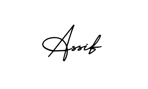 Use a signature maker to create a handwritten signature online. With this signature software, you can design (AmerikaSignatureDemo-Regular) your own signature for name Assif. Assif signature style 3 images and pictures png