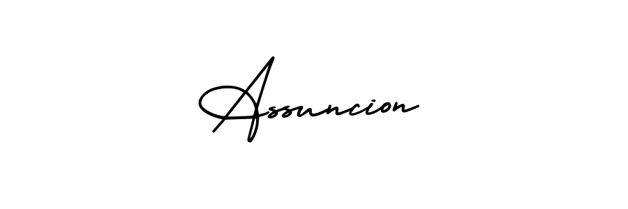 Assuncion stylish signature style. Best Handwritten Sign (AmerikaSignatureDemo-Regular) for my name. Handwritten Signature Collection Ideas for my name Assuncion. Assuncion signature style 3 images and pictures png