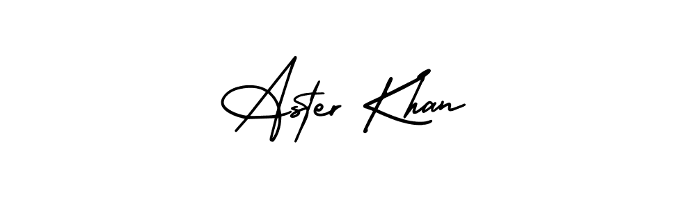 Aster Khan stylish signature style. Best Handwritten Sign (AmerikaSignatureDemo-Regular) for my name. Handwritten Signature Collection Ideas for my name Aster Khan. Aster Khan signature style 3 images and pictures png