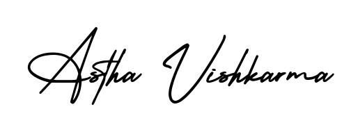 Discover the perfect balance of readability and style for Astha Vishkarma with AmerikaSignatureDemo-Regular font. Create your dream signature today. Astha Vishkarma signature style 3 images and pictures png