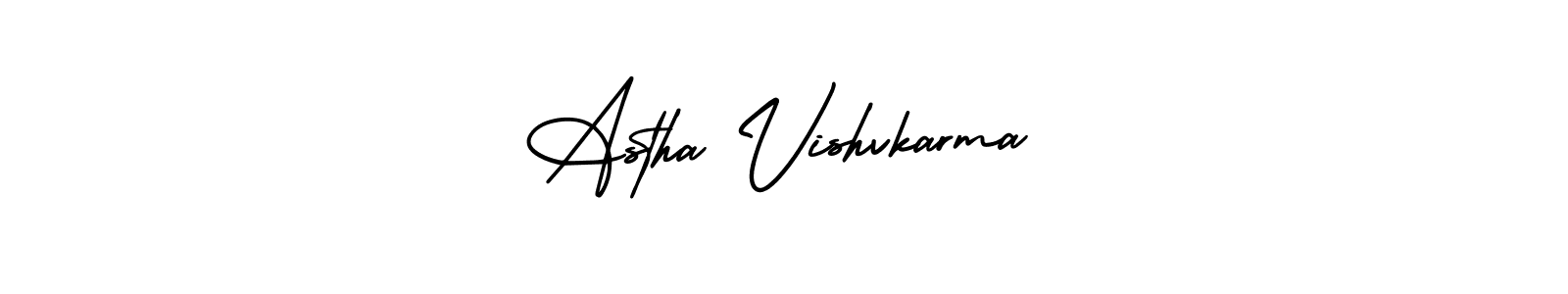 How to make Astha Vishvkarma name signature. Use AmerikaSignatureDemo-Regular style for creating short signs online. This is the latest handwritten sign. Astha Vishvkarma signature style 3 images and pictures png