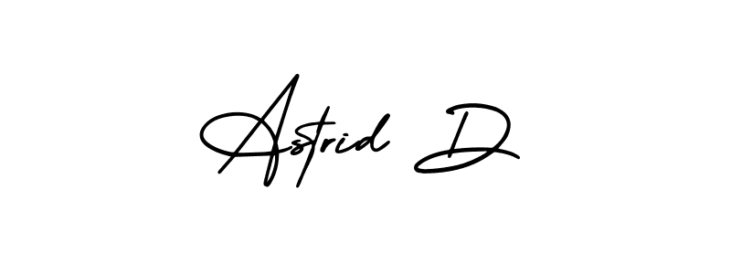 You should practise on your own different ways (AmerikaSignatureDemo-Regular) to write your name (Astrid D) in signature. don't let someone else do it for you. Astrid D signature style 3 images and pictures png