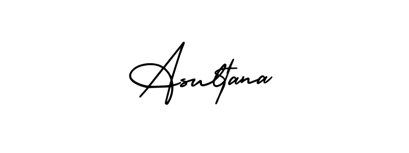 How to make Asultana name signature. Use AmerikaSignatureDemo-Regular style for creating short signs online. This is the latest handwritten sign. Asultana signature style 3 images and pictures png