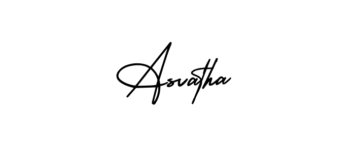 How to make Asvatha name signature. Use AmerikaSignatureDemo-Regular style for creating short signs online. This is the latest handwritten sign. Asvatha signature style 3 images and pictures png