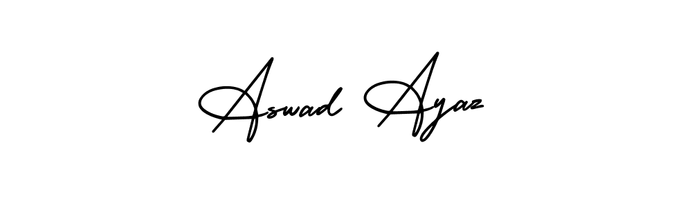 This is the best signature style for the Aswad Ayaz name. Also you like these signature font (AmerikaSignatureDemo-Regular). Mix name signature. Aswad Ayaz signature style 3 images and pictures png