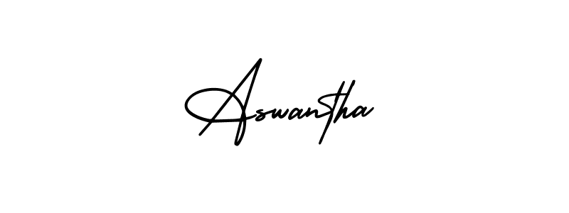 How to make Aswantha signature? AmerikaSignatureDemo-Regular is a professional autograph style. Create handwritten signature for Aswantha name. Aswantha signature style 3 images and pictures png
