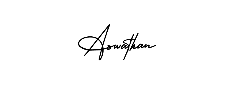How to make Aswathan name signature. Use AmerikaSignatureDemo-Regular style for creating short signs online. This is the latest handwritten sign. Aswathan signature style 3 images and pictures png