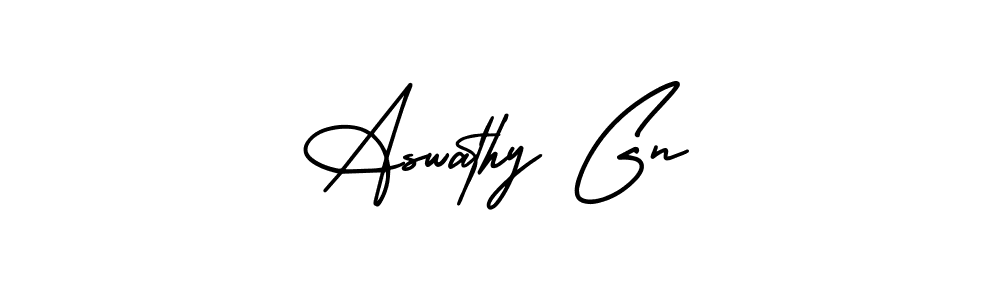 This is the best signature style for the Aswathy Gn name. Also you like these signature font (AmerikaSignatureDemo-Regular). Mix name signature. Aswathy Gn signature style 3 images and pictures png