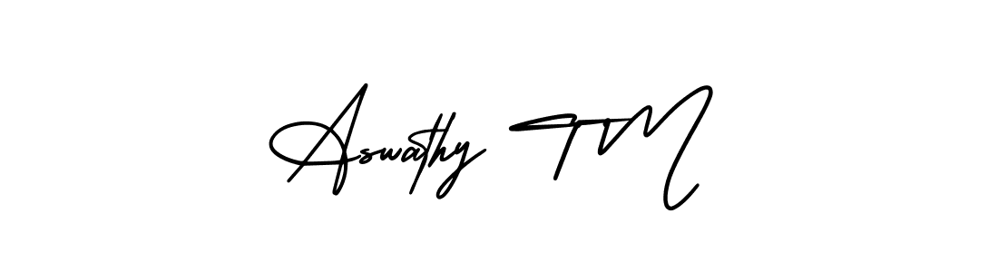 Create a beautiful signature design for name Aswathy T M. With this signature (AmerikaSignatureDemo-Regular) fonts, you can make a handwritten signature for free. Aswathy T M signature style 3 images and pictures png