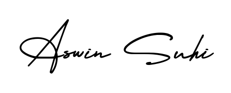 See photos of Aswin Suhi official signature. Check more albums & portfolios. Read reviews & check more about AmerikaSignatureDemo-Regular font. Aswin Suhi signature style 3 images and pictures png