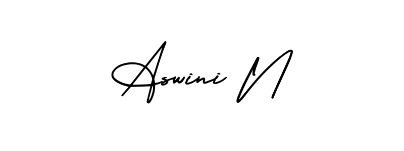 Make a beautiful signature design for name Aswini N. With this signature (AmerikaSignatureDemo-Regular) style, you can create a handwritten signature for free. Aswini N signature style 3 images and pictures png