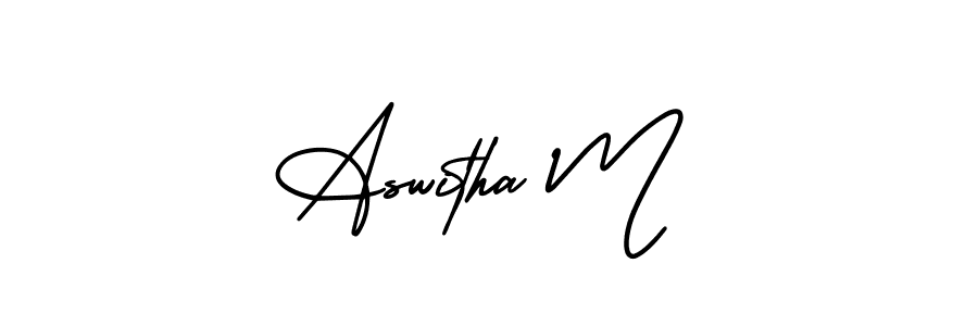 How to Draw Aswitha M signature style? AmerikaSignatureDemo-Regular is a latest design signature styles for name Aswitha M. Aswitha M signature style 3 images and pictures png