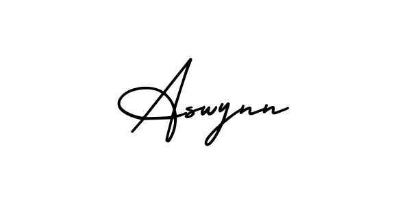 The best way (AmerikaSignatureDemo-Regular) to make a short signature is to pick only two or three words in your name. The name Aswynn include a total of six letters. For converting this name. Aswynn signature style 3 images and pictures png