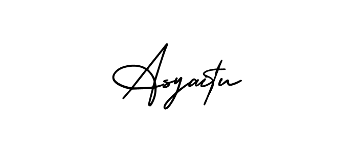 This is the best signature style for the Asyaitu name. Also you like these signature font (AmerikaSignatureDemo-Regular). Mix name signature. Asyaitu signature style 3 images and pictures png