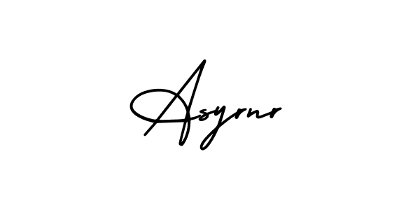 Design your own signature with our free online signature maker. With this signature software, you can create a handwritten (AmerikaSignatureDemo-Regular) signature for name Asyrnr. Asyrnr signature style 3 images and pictures png