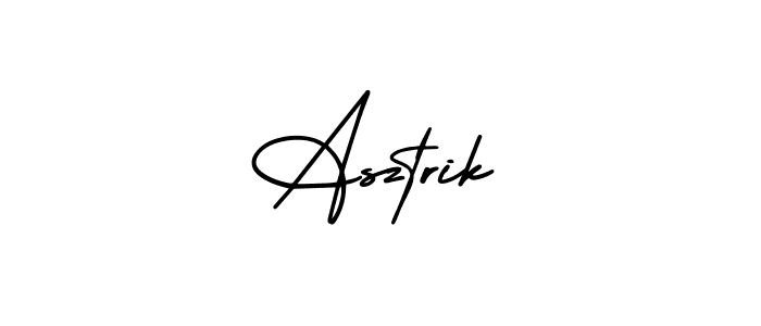 Design your own signature with our free online signature maker. With this signature software, you can create a handwritten (AmerikaSignatureDemo-Regular) signature for name Asztrik. Asztrik signature style 3 images and pictures png