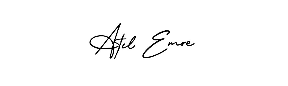 Create a beautiful signature design for name Atıl Emre. With this signature (AmerikaSignatureDemo-Regular) fonts, you can make a handwritten signature for free. Atıl Emre signature style 3 images and pictures png