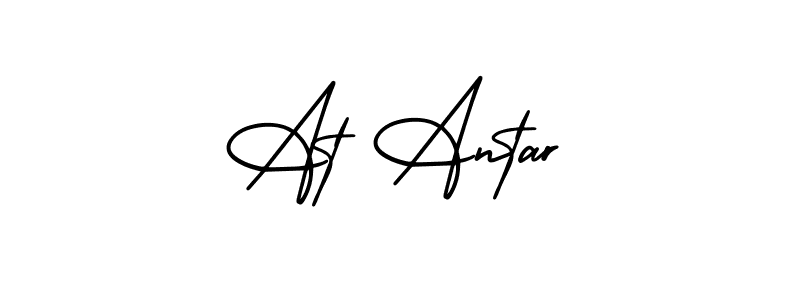 You should practise on your own different ways (AmerikaSignatureDemo-Regular) to write your name (At Antar) in signature. don't let someone else do it for you. At Antar signature style 3 images and pictures png