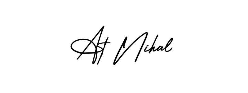 How to Draw At Nihal signature style? AmerikaSignatureDemo-Regular is a latest design signature styles for name At Nihal. At Nihal signature style 3 images and pictures png