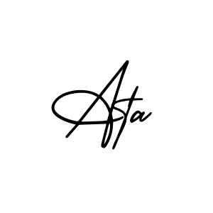 Use a signature maker to create a handwritten signature online. With this signature software, you can design (AmerikaSignatureDemo-Regular) your own signature for name Ata. Ata signature style 3 images and pictures png