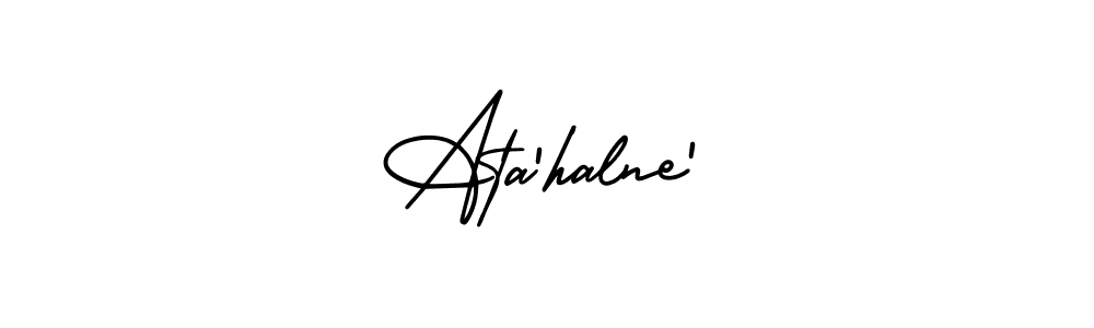 How to make Ata'halne' name signature. Use AmerikaSignatureDemo-Regular style for creating short signs online. This is the latest handwritten sign. Ata'halne' signature style 3 images and pictures png