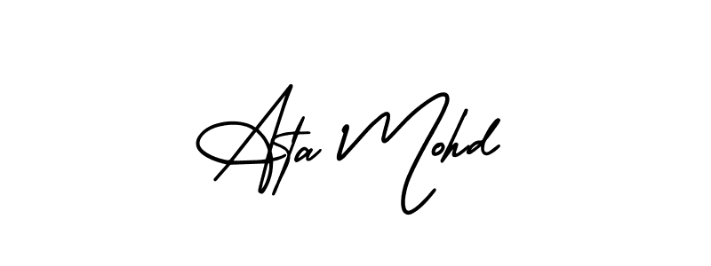 Use a signature maker to create a handwritten signature online. With this signature software, you can design (AmerikaSignatureDemo-Regular) your own signature for name Ata Mohd. Ata Mohd signature style 3 images and pictures png