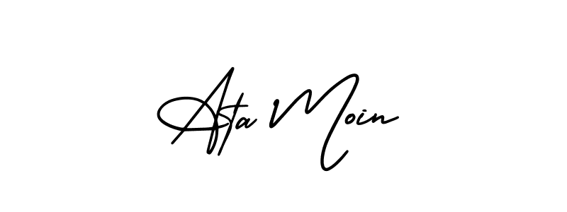 Make a short Ata Moin signature style. Manage your documents anywhere anytime using AmerikaSignatureDemo-Regular. Create and add eSignatures, submit forms, share and send files easily. Ata Moin signature style 3 images and pictures png