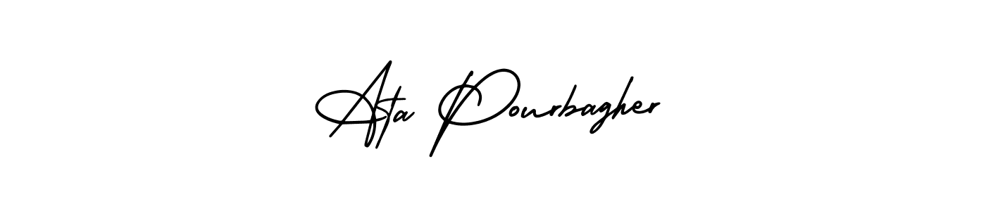 How to make Ata Pourbagher name signature. Use AmerikaSignatureDemo-Regular style for creating short signs online. This is the latest handwritten sign. Ata Pourbagher signature style 3 images and pictures png