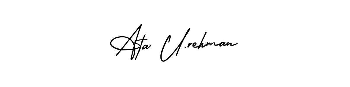 Also You can easily find your signature by using the search form. We will create Ata U.rehman name handwritten signature images for you free of cost using AmerikaSignatureDemo-Regular sign style. Ata U.rehman signature style 3 images and pictures png
