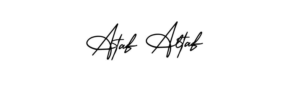 You should practise on your own different ways (AmerikaSignatureDemo-Regular) to write your name (Ataf Altaf) in signature. don't let someone else do it for you. Ataf Altaf signature style 3 images and pictures png
