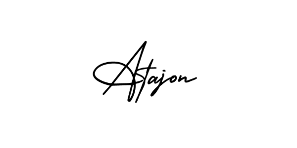 if you are searching for the best signature style for your name Atajon. so please give up your signature search. here we have designed multiple signature styles  using AmerikaSignatureDemo-Regular. Atajon signature style 3 images and pictures png