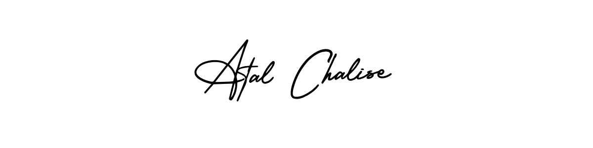You should practise on your own different ways (AmerikaSignatureDemo-Regular) to write your name (Atal Chalise) in signature. don't let someone else do it for you. Atal Chalise signature style 3 images and pictures png