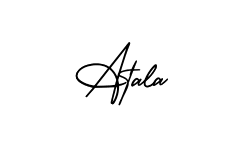 You should practise on your own different ways (AmerikaSignatureDemo-Regular) to write your name (Atala) in signature. don't let someone else do it for you. Atala signature style 3 images and pictures png