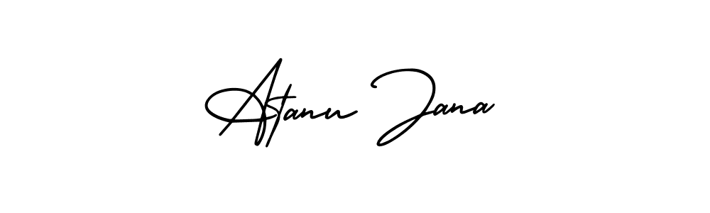 AmerikaSignatureDemo-Regular is a professional signature style that is perfect for those who want to add a touch of class to their signature. It is also a great choice for those who want to make their signature more unique. Get Atanu Jana name to fancy signature for free. Atanu Jana signature style 3 images and pictures png