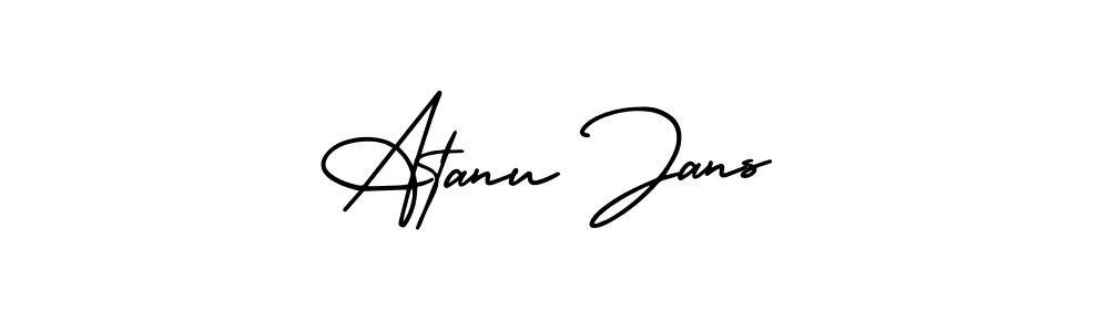 if you are searching for the best signature style for your name Atanu Jans. so please give up your signature search. here we have designed multiple signature styles  using AmerikaSignatureDemo-Regular. Atanu Jans signature style 3 images and pictures png