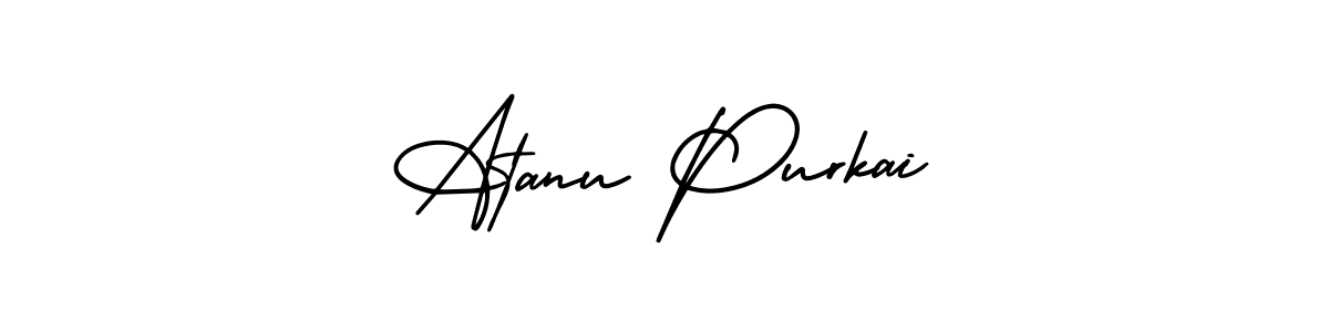 This is the best signature style for the Atanu Purkai name. Also you like these signature font (AmerikaSignatureDemo-Regular). Mix name signature. Atanu Purkai signature style 3 images and pictures png