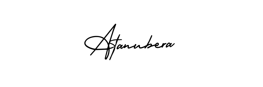 How to make Atanubera name signature. Use AmerikaSignatureDemo-Regular style for creating short signs online. This is the latest handwritten sign. Atanubera signature style 3 images and pictures png