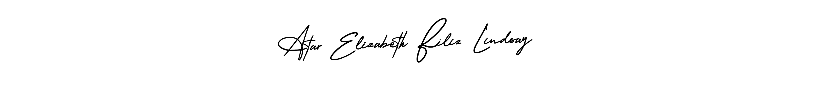 Similarly AmerikaSignatureDemo-Regular is the best handwritten signature design. Signature creator online .You can use it as an online autograph creator for name Atar Elizabeth Filiz Lindsay. Atar Elizabeth Filiz Lindsay signature style 3 images and pictures png