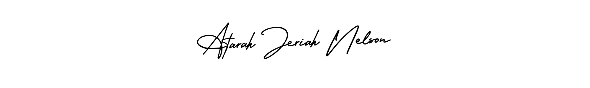 AmerikaSignatureDemo-Regular is a professional signature style that is perfect for those who want to add a touch of class to their signature. It is also a great choice for those who want to make their signature more unique. Get Atarah Jeriah Nelson name to fancy signature for free. Atarah Jeriah Nelson signature style 3 images and pictures png