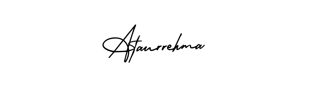 AmerikaSignatureDemo-Regular is a professional signature style that is perfect for those who want to add a touch of class to their signature. It is also a great choice for those who want to make their signature more unique. Get Ataurrehma name to fancy signature for free. Ataurrehma signature style 3 images and pictures png