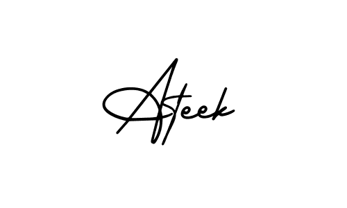 Create a beautiful signature design for name Ateek. With this signature (AmerikaSignatureDemo-Regular) fonts, you can make a handwritten signature for free. Ateek signature style 3 images and pictures png