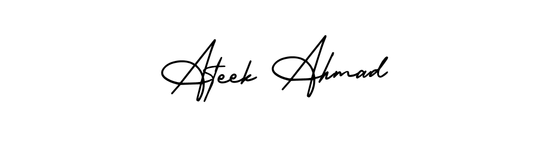 You can use this online signature creator to create a handwritten signature for the name Ateek Ahmad. This is the best online autograph maker. Ateek Ahmad signature style 3 images and pictures png