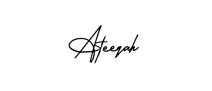 Ateeqah stylish signature style. Best Handwritten Sign (AmerikaSignatureDemo-Regular) for my name. Handwritten Signature Collection Ideas for my name Ateeqah. Ateeqah signature style 3 images and pictures png